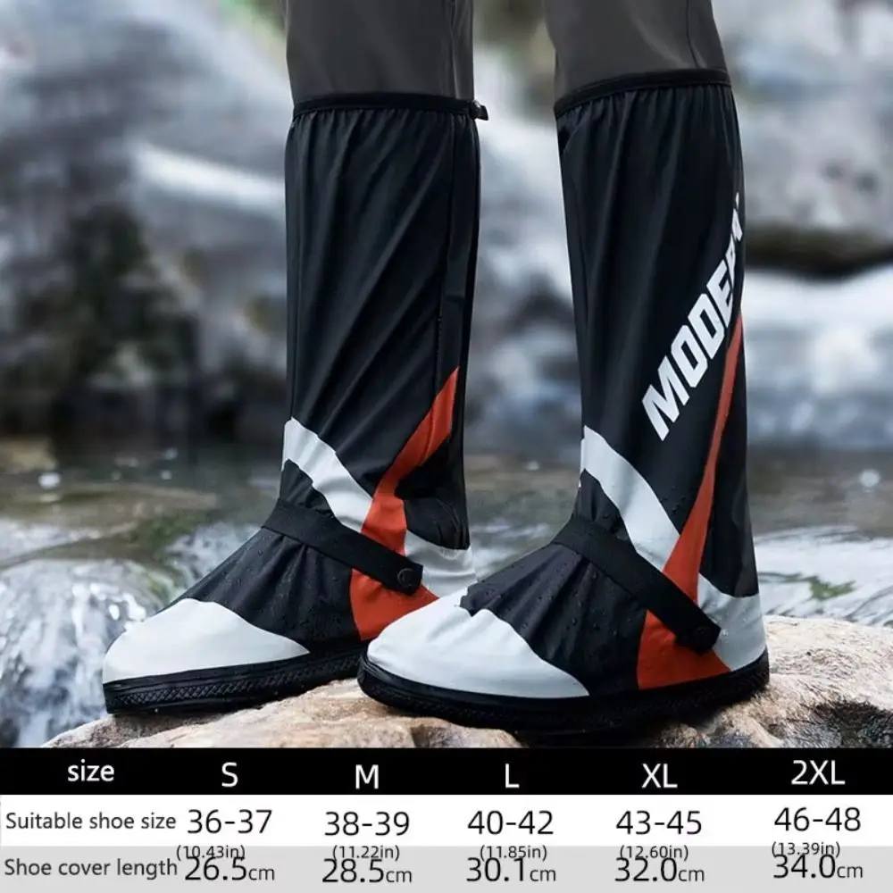 Waterproof Motorcycle Shoe Covers High Tube PVC Overshoes Motorbike Rain Foot Cover Thickened Non-slip Rainproof Shoes Cover