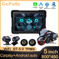 5 Inch Portable GPS Navigation Motorcycle Waterproof Display Moto Wireless Carplay Android Auto IPS Screen IPX7