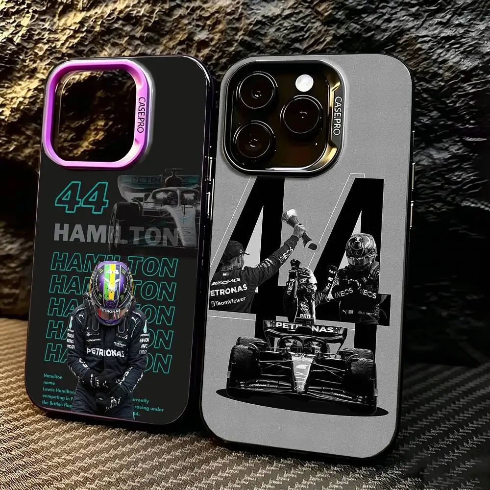 

7x Champion H-Hamilton Phone Case For iPhone 17,16,15,14,13,12,11 Plus,Pro Max,XS,Colored silver phone case