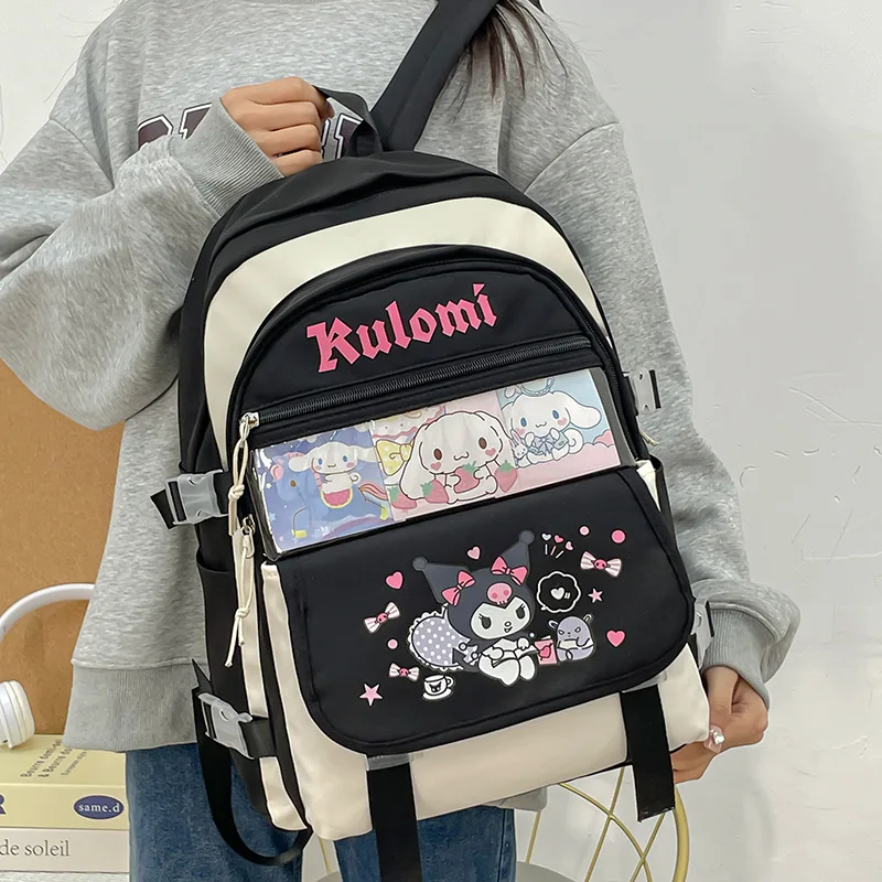 Sanrio Cinnamoroll Kuromi My Melody Pom Pom Purin Anime Backpack Cute Schoolbags Cartoon Shoulder Bag Birthday Gift for Friend