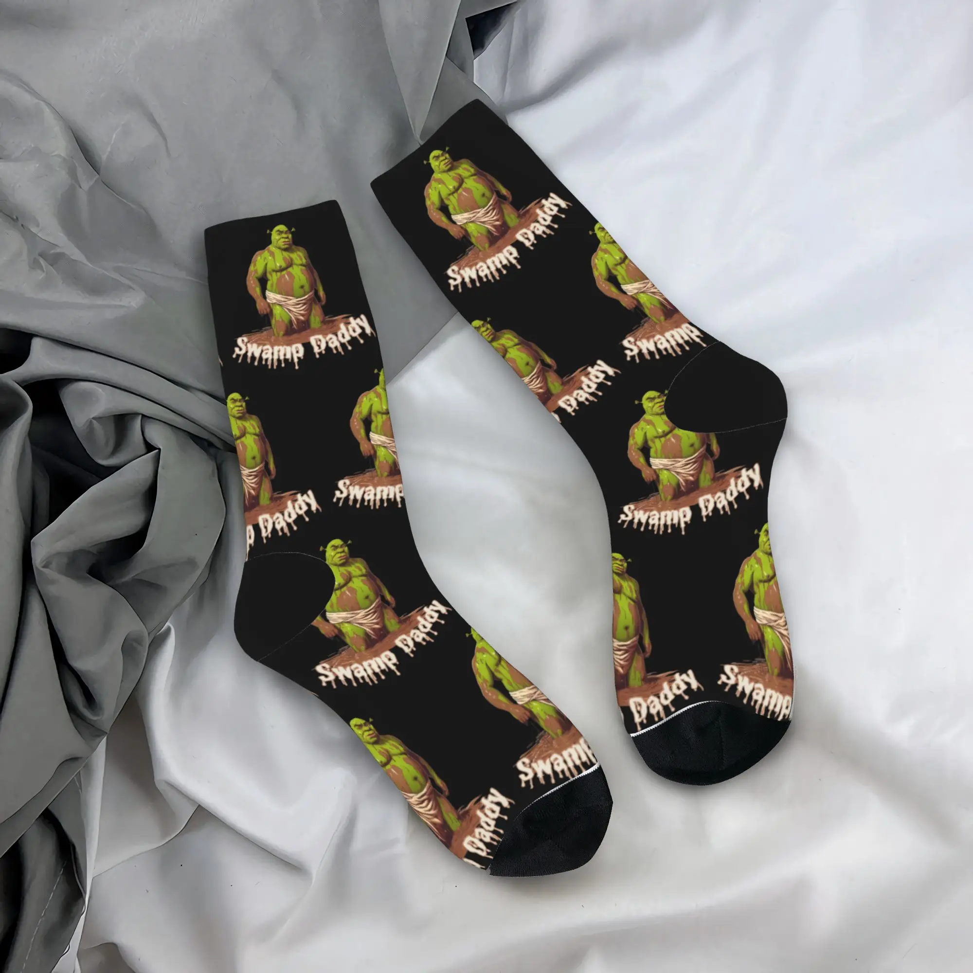 Crazy Design Shreks Swamp Daddy Basketballsocken Polyester Crew Socken für Unisex rutschfest