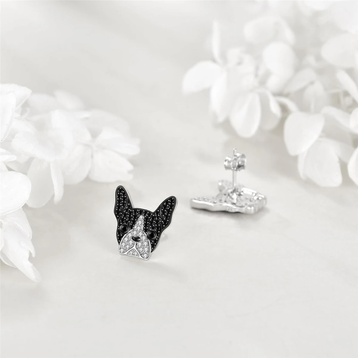 1Pair Cute Boston Terrier Earrings Creative Pet Dog Jewelry Perfect Gift for Dog Lovers Holiday Birthday