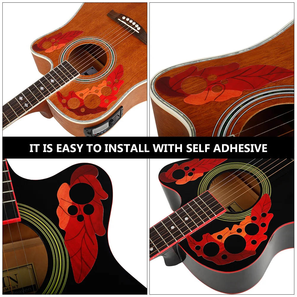 

2pcs Guitar Pickguards PVC Grape Leaf Style Sound Hole Decor Accessories for Acoustic Electric Guitars Protect Panel Save Time