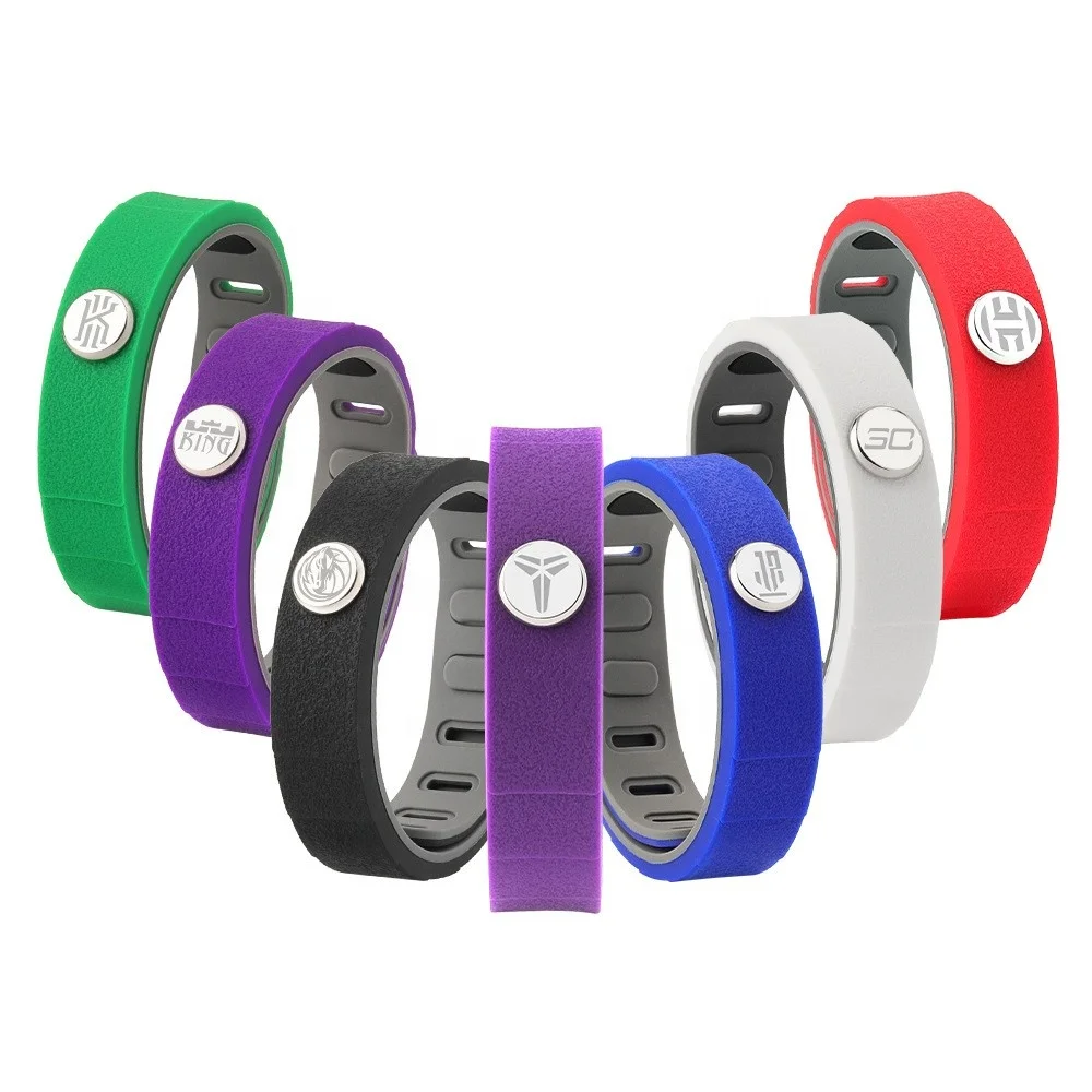 جديد مكافحة ساكنة سوار الأيونات السالبة الطاقة سيليكون سوار كرة السلة محفورة شعار سوار زوجين SB 014