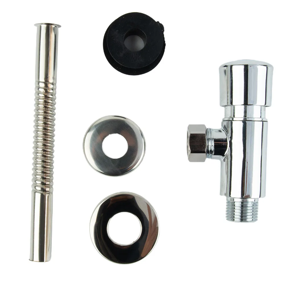 

Manual Flush Valve Flush Valve For Home 5.9in Alloy Flush Valve Silver With Accessories DN15 Urinal Flush Valve New