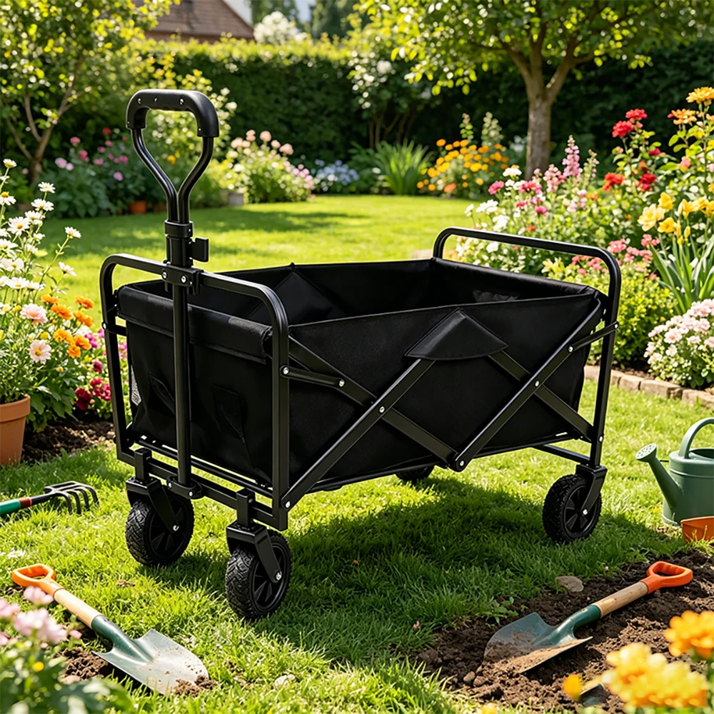 Kostenloser Versand, schnelle 4 Tage nach Deutschland, Multifunktionswagen, Outdoor-Camping-Fahrzeug, zusammenklappbar, zum Sammeln, Camping-Handwagen, tragbarer, zusammenklappbarer Trolley, mobiler Stand – Detail 12