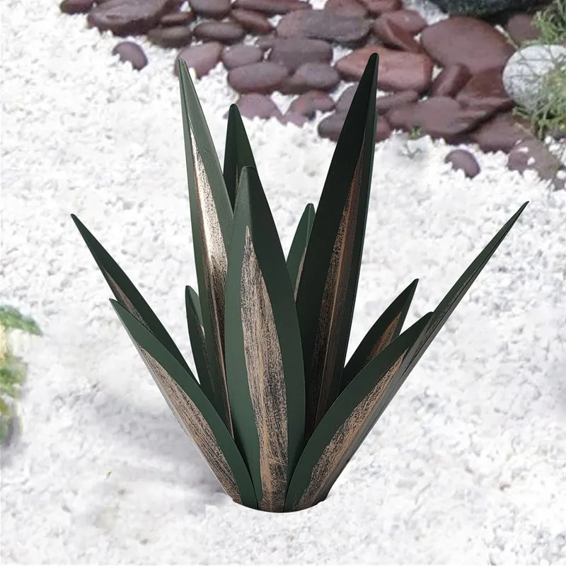 

Creative simulation agave flower metal creative ornaments iron crafts outdoor courtyard garden iron plant decorations