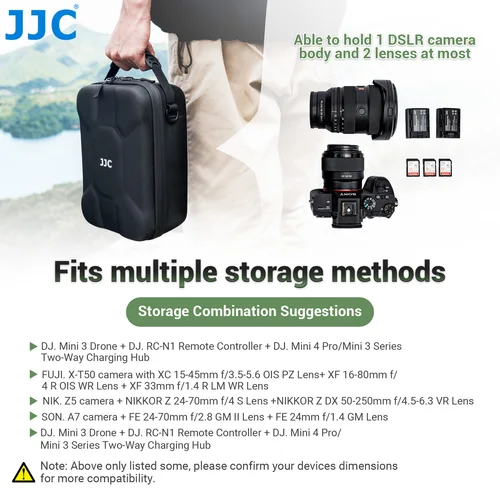Imagen 2 del producto JJC-estuche rígido de viaje para cámara, bolsa para Sony A7R5 A7IV V A7III II A7 Canon EOS R6 Mark II R8 R7 R5 R Nikon Z8 Z5 Fuji XT50 W Lens