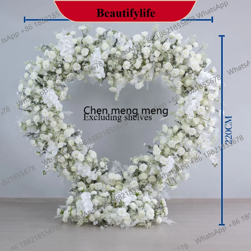 

z183 240CM White Phalaenopsis Round Arched Flower Wedding Decoration Stage Background Decoration Heart Shaped Arched Flower