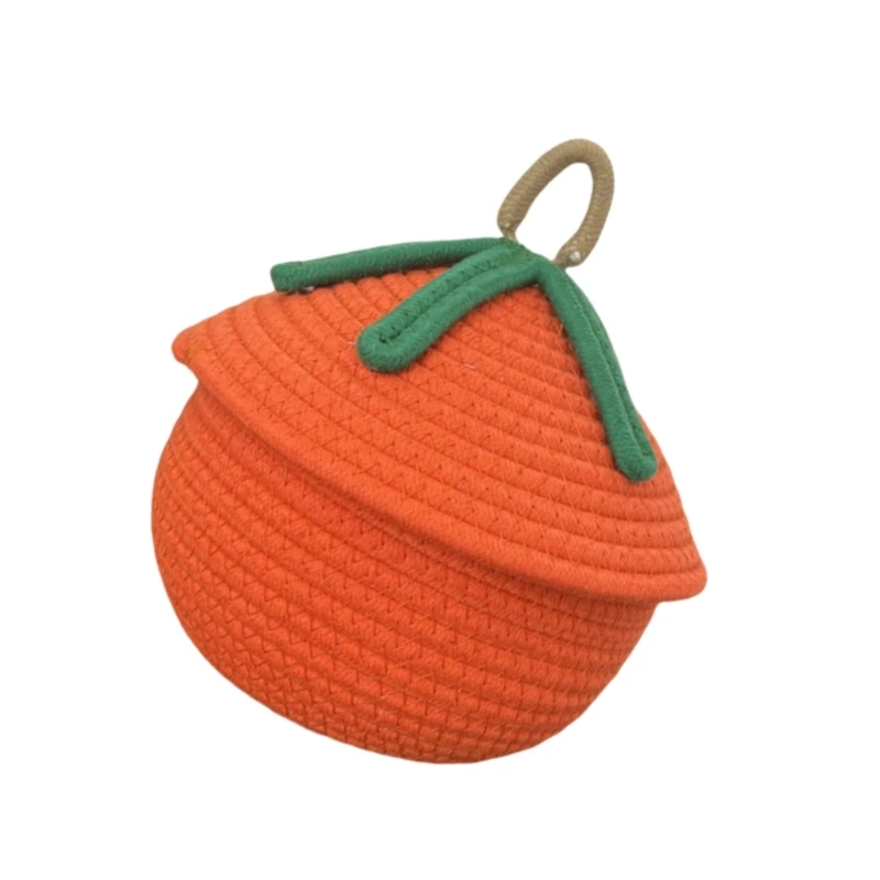 Giải pháp lưu trữ giỏ dây thừng cotton sành điệu để sắp xếp đồ trang điểm và văn phòng phẩm 45BE