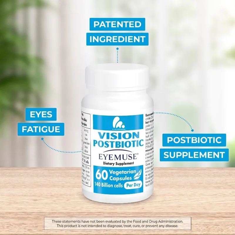 

140 миллиардов визуальных пробиотических ячеек на день - добавки усталости глаз - пробиотики глаз - 60 вегетарианских капсул