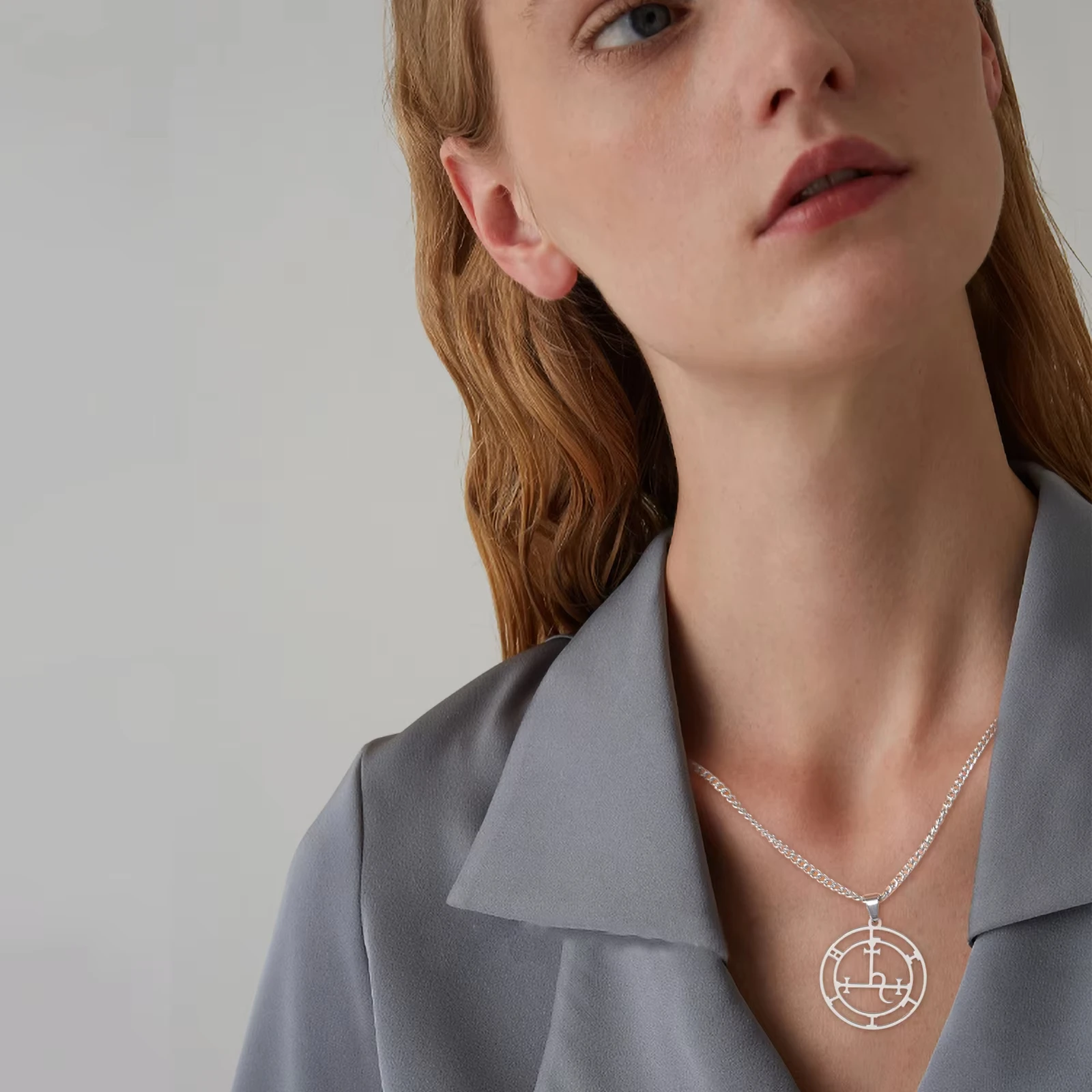 Unisex Solomon Seal Charm Necklace Magic Circle Sigil Pendant Punk Occult Amulet Daily Wear Halloween Statement Jewelry Gift