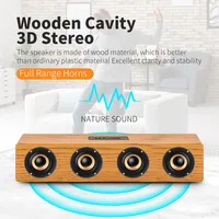 S6 Subwoofer wireless Bluetooth speaker 20W 3D surround sound home theater desktop wooden retro speaker with radio TF support