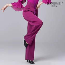 2023 Modern Dance Pants Women's New Latin Dance Ballroom Dance Ballroom Dance Waltz Pants High Waist Practice Pants 2038