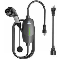 Evdance Level 1 & 2 Ev Oplader Sae J1772 Autolader Met 25ft Kabel 16a 110V-240V Nema 6-20 & Nema 5-15 Stekker Voor Laadstation