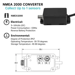 Marine Boat Yacht Tank Fuel Level Gauge Multifunction Converter CX5001 NMEA 2000 Converter Car Boat Accessories Tool