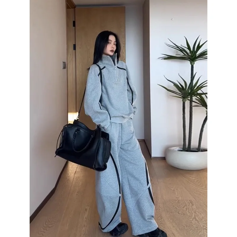 Sports Loose Design Sense Casual Sportswear Set Women's Spring and Autumn Fashion Loose Sweater Trousers Two-piece Set Exquisite