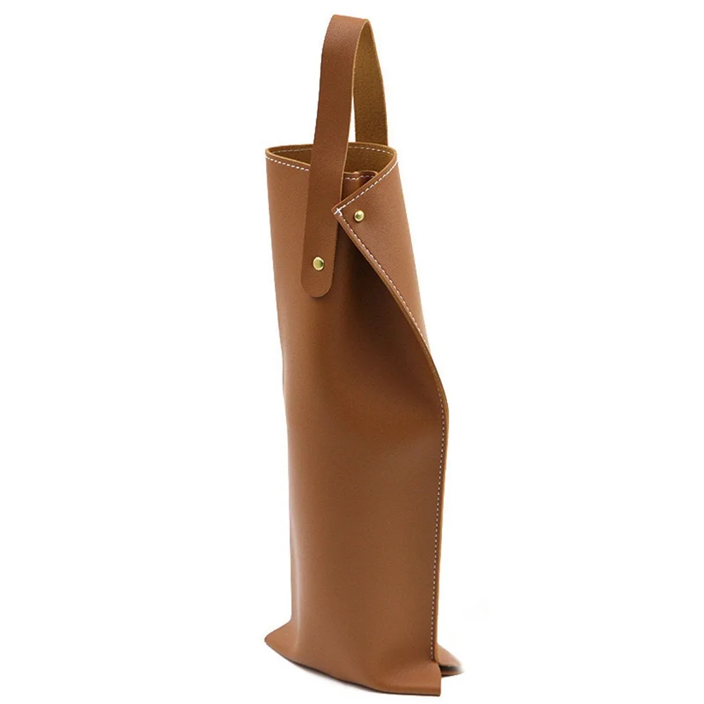 

Luxury Reusable Wine Packaging Bag Protective Design with Handle Wine Bottle Bag Faux Leather Wine Tote Carrier Party Use