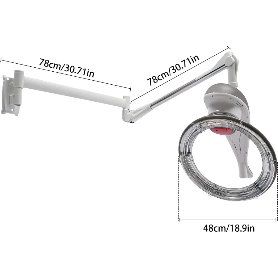 Hair Treatment Machine 950W Wall Mount Orbiting Rotating Hair Processor for Salon Spa Family Time Adjustable Grey