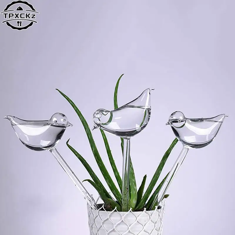 1pc Houseplant Automatic Self Watering Plastic Bird Watering Cans Flowers Plant Decorative Clear Pvc Watering Device