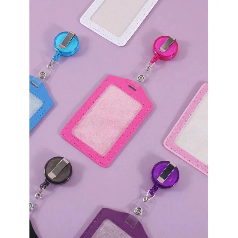 1 قطعة لوازم مكتبية ملحقات التعلم نسخة عمودية بطاقة حافلة بسيطة ومحمولة بطاقة وجبة الطالب بطاقة العمل بولي Leather الجلود