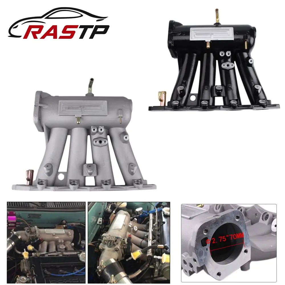 Coletor de admissão RASTP B16 preto/prata para Civic EK Integra DA DC2 B16A B16A2 B16A3 CR1827