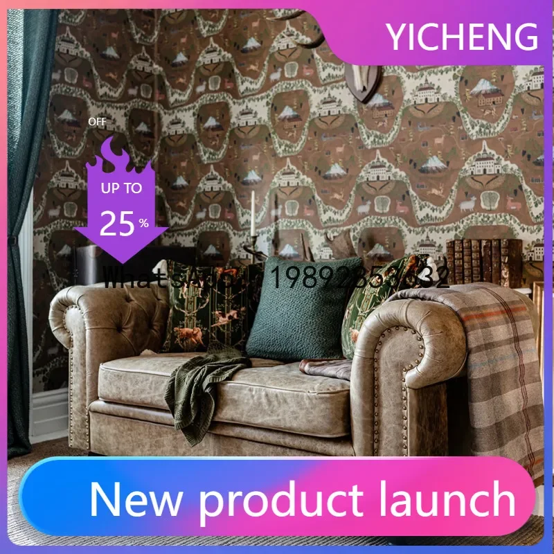 H5.15  rustic-chic minimalist sofa for small living rooms - modern retro button-tufted three-seater
