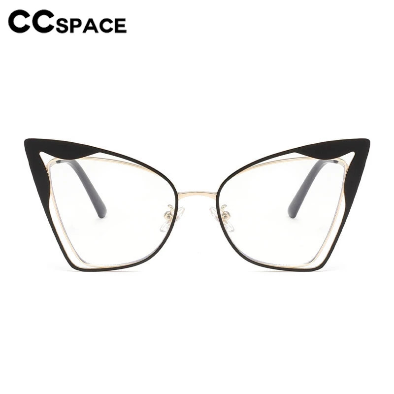 Fashion Big Size Eyeglass Frames Women Anti Blue Blue Light Glasses Frame Butterfly Shape Metal Optical Glasses 300867