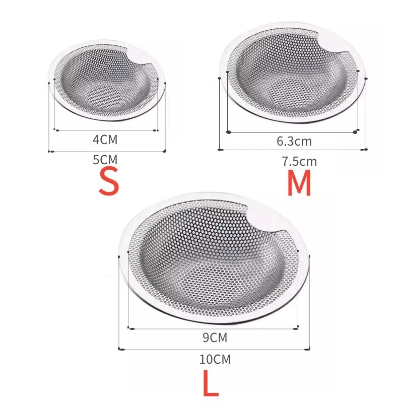 Stainless Steel Strainer Sink Sewer Filter Floor Drain Waste Drain Hair Colanders Home Portable Bathtub Hair Catcher Stopper