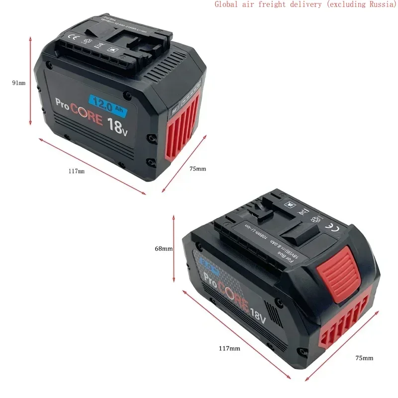 New 18V 12Ah 8Ah ProCORE replacement battery, for Bosch 18V cordless tools BAT609 BAT618 GBA18V80 21700 high power 5C power cell