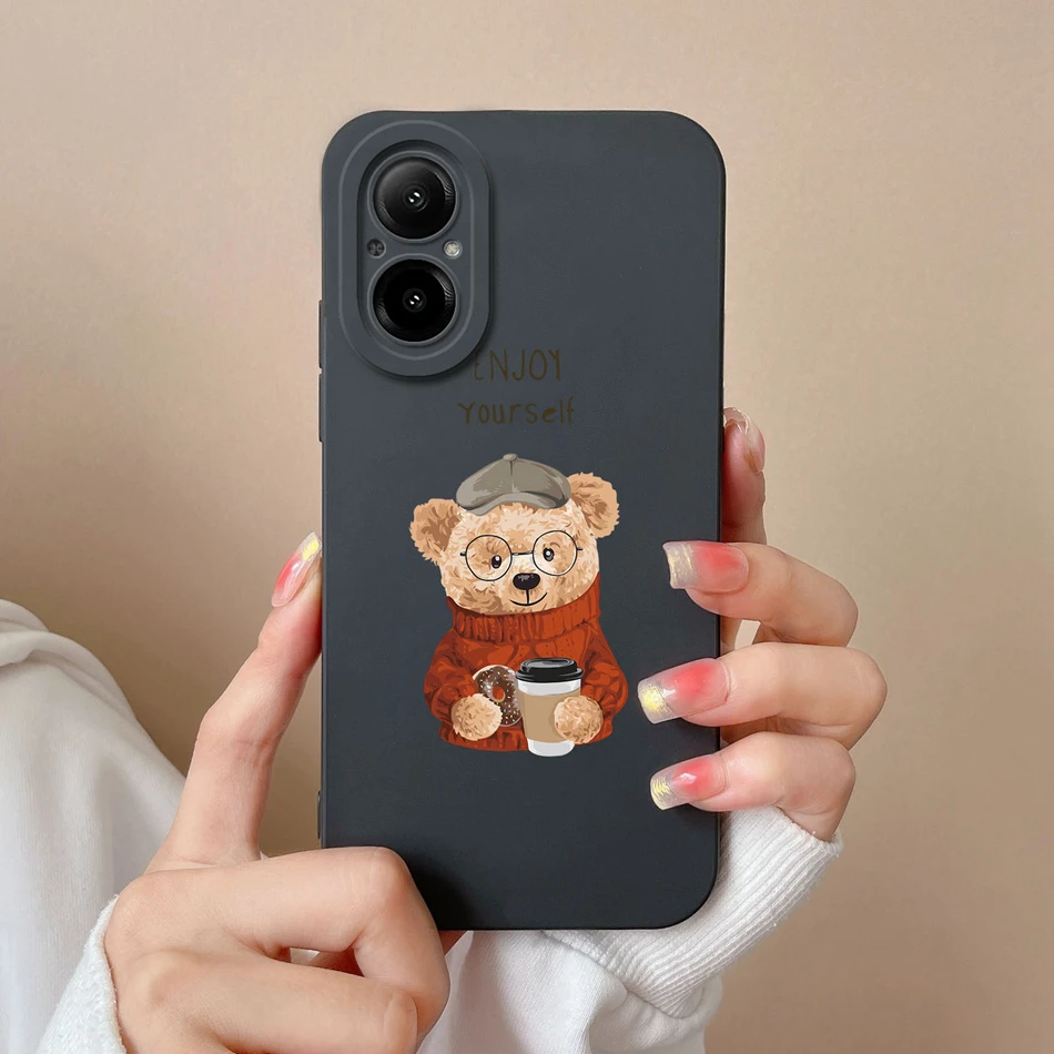 For Realme C67 Cases Cute Cat Upgrade Liquid Silicone Full Coverage Shockproof Protector For Realme C 67 RealmeC67 Bumper Mask