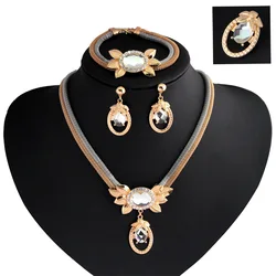 Vintage Clavicle Necklace Necklace Earrings Four Piece Set Weddings Party Casual Jewelry Set Gifts