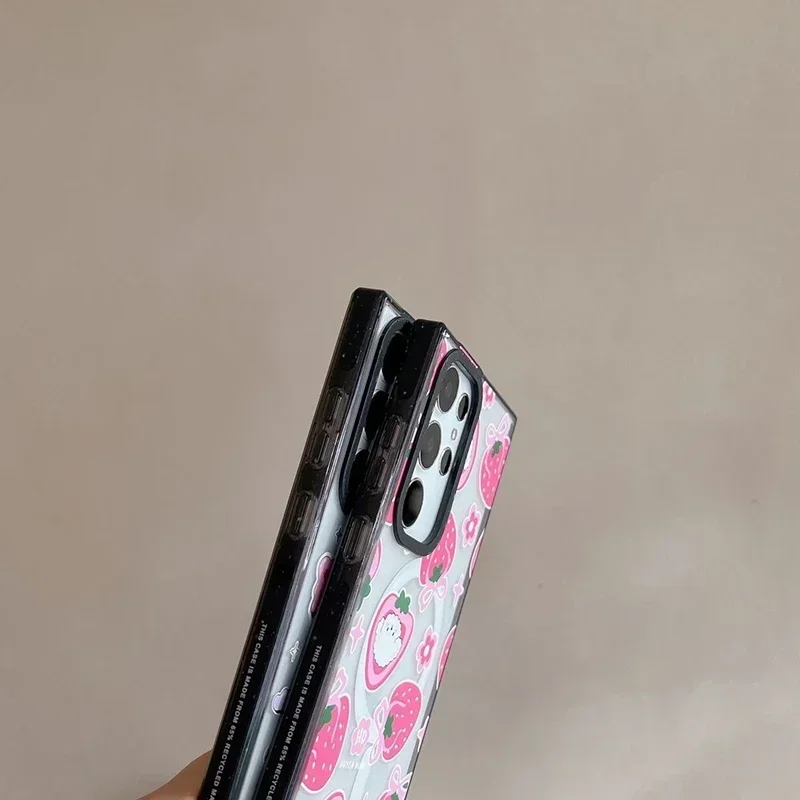 Cute White Dog Black Border Magnetic Acrylic Protective Case for Samsung Galaxy S22 U S23U S24 Ultra S24+ Plus Shell