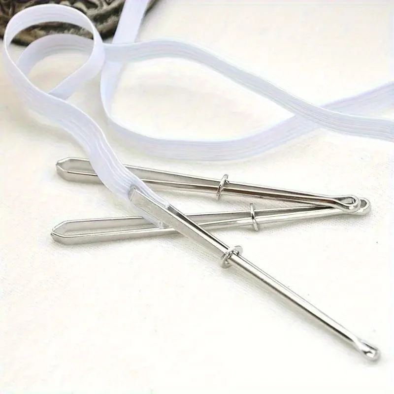 

1 Pc White Elastic Threader Tool, Sewing Bodkin for Belts & Pants Waistband, DIY Elastic Insertion Guide for Drawstrings
