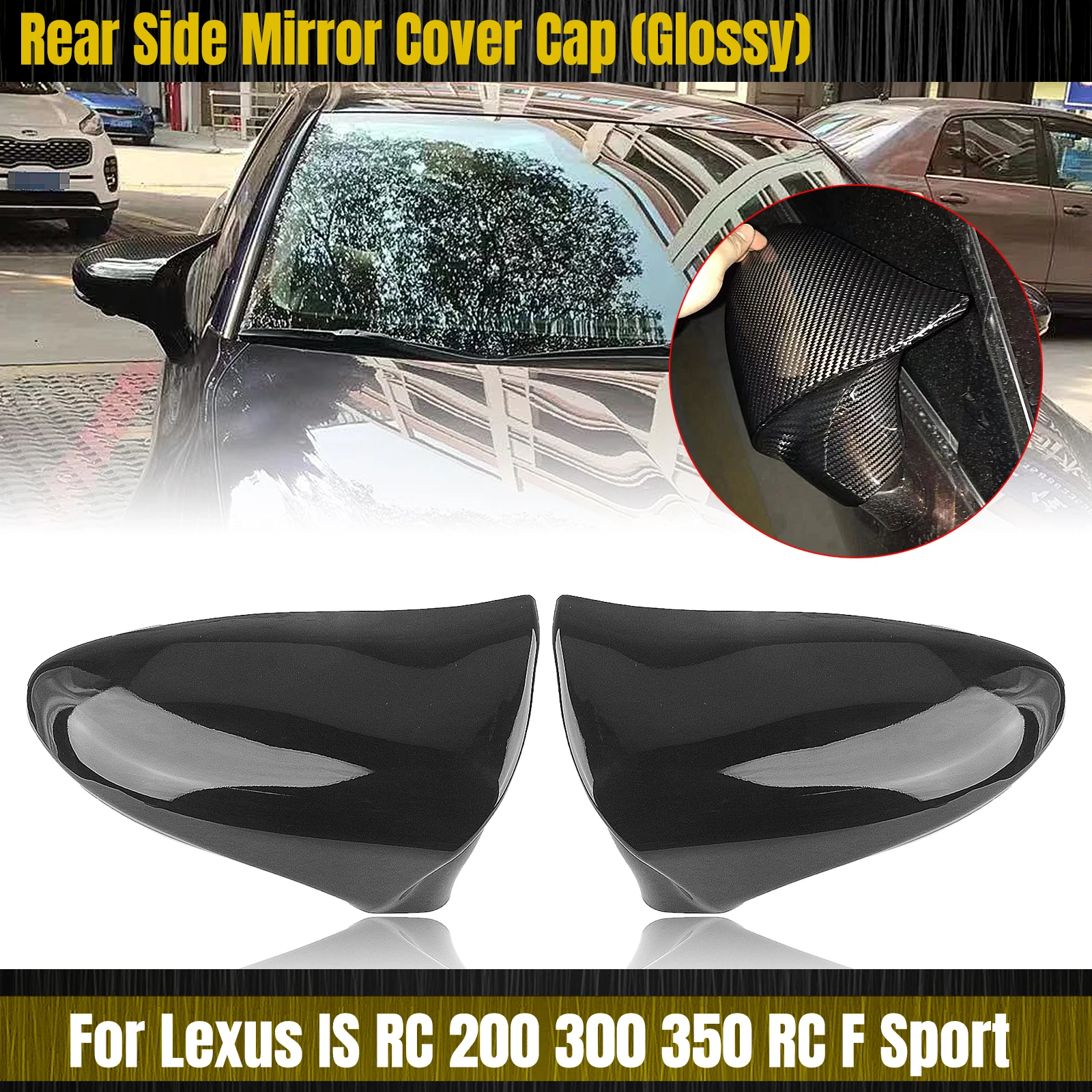 For Lexus IS200 250 300 RC 200 300 350 RC F SPORT IS CT ES LS GS Mirror Cover Rear View Cap Shell