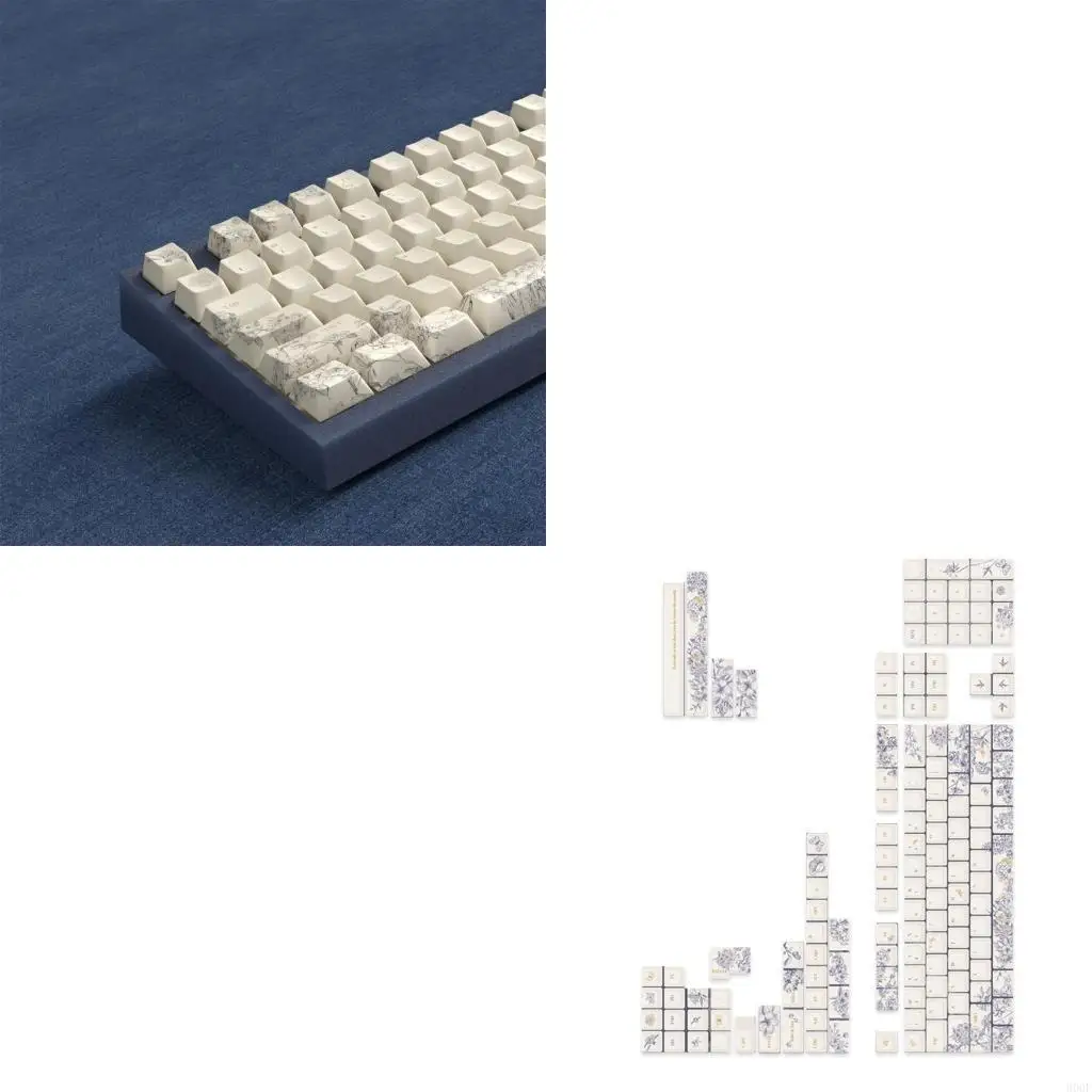 

900F French Embroidery Theme PBT Keycaps DyeSub Keycap Set for Mechanical Keyboard