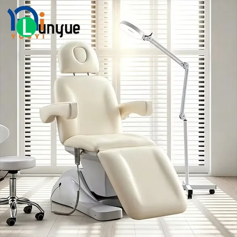 Electric Facial Care Bed Curved Beauty Furniture Plastic Base Luxury Spa Massage Table for Eyelash Extensions Skin Care
