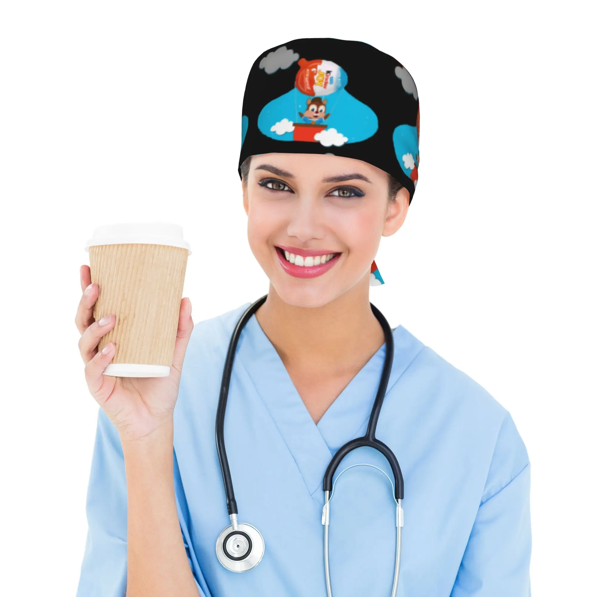 Gorros Quirúrgicos Personalizados con Sorpresas de Chocolate Kinder para Personal Médico, Unisex, con Diseño de Comida, para Doctores y Enfermeras