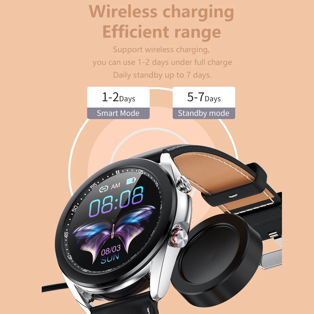 Новинка 2022, женские умные часы, Bluetooth, звонки, спортивный фитнес-трекер, Женская Беспроводная зарядка, измерение кислорода в крови, пульса, мужские умные часы