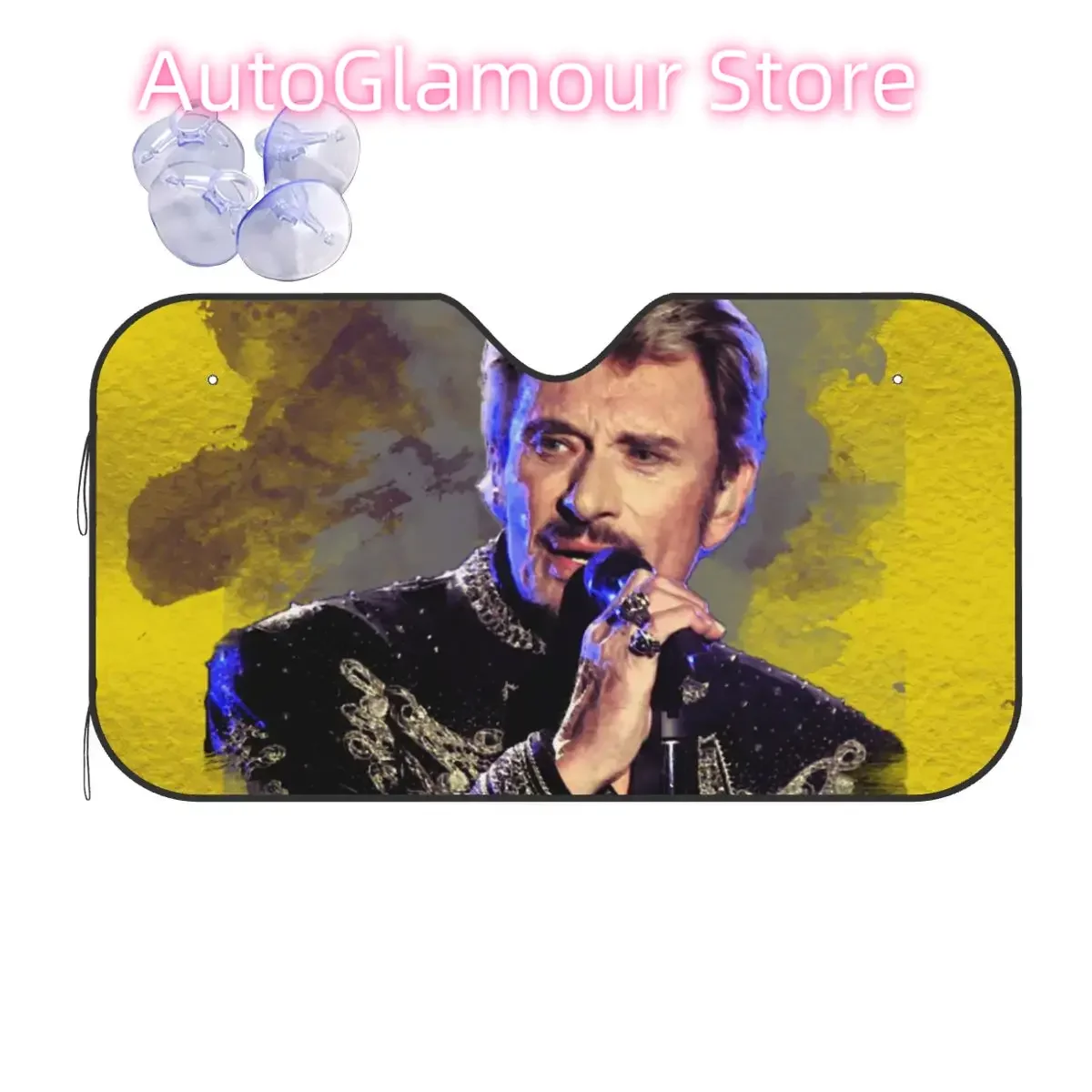 

Johnny Hallyday Windshield Sunshade Singer Funny Car Front Window Visor 70x130cm Sunshade Visor Blinds Sun Shade Protect