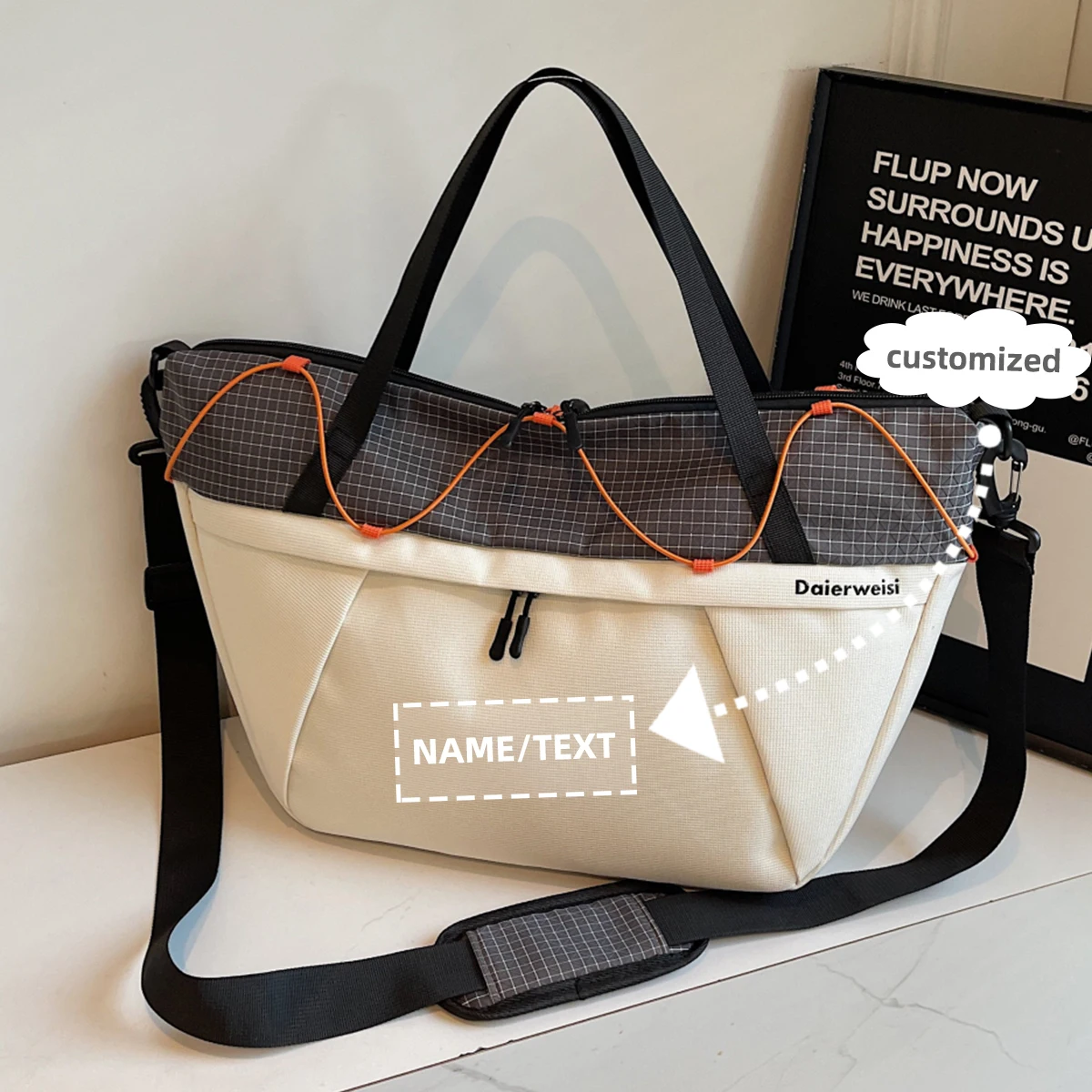 

High-end logo custom messenger bag men's shoulder bag commuter travel women's sports computer backpack personalized diy