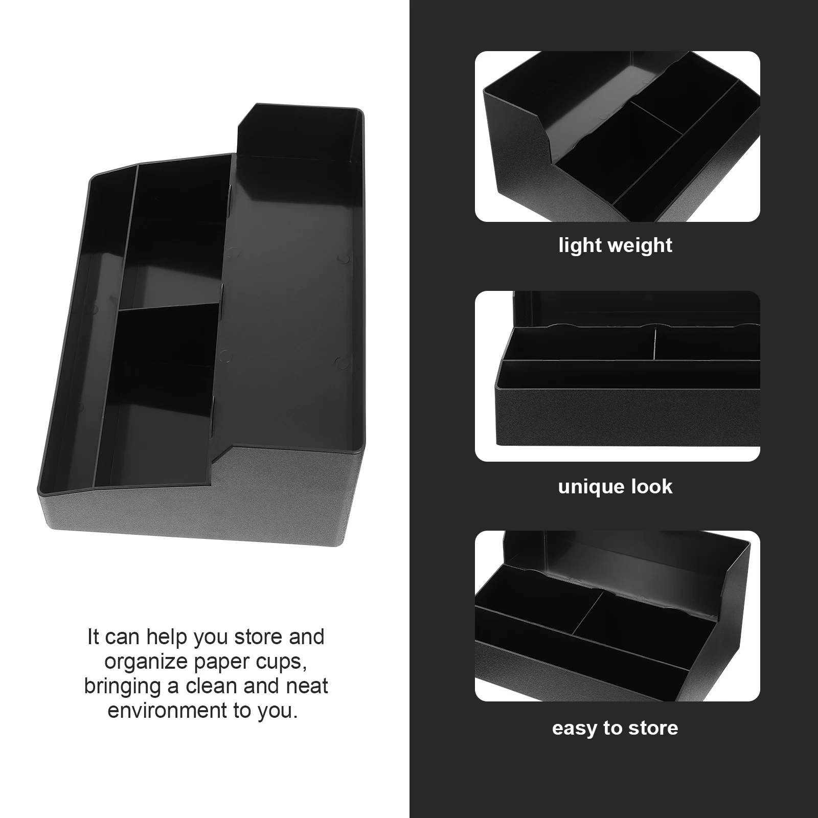 

Paper Cup Rack Unique Modeling for Coffee Tea Cream Sugar Napkin Organizer Disposable Cup Holder Tea Bag Storage Box