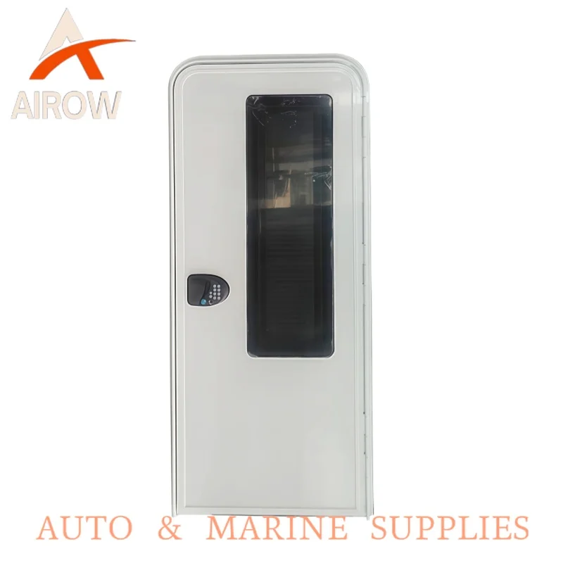 Airow auto Remote Control Door Lock RV Door 620x1575mm Aluminum Profile Camper Trailer Entry  with Inner Screen Blind