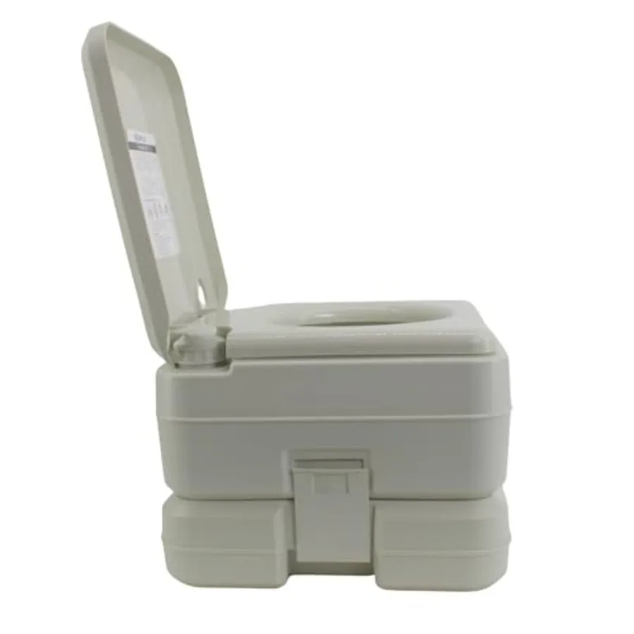 Portable toilet for camping RV boat elderly off-grid use, durable plastic construction, gray color, 5.8-gallon waste capacity w - view 3