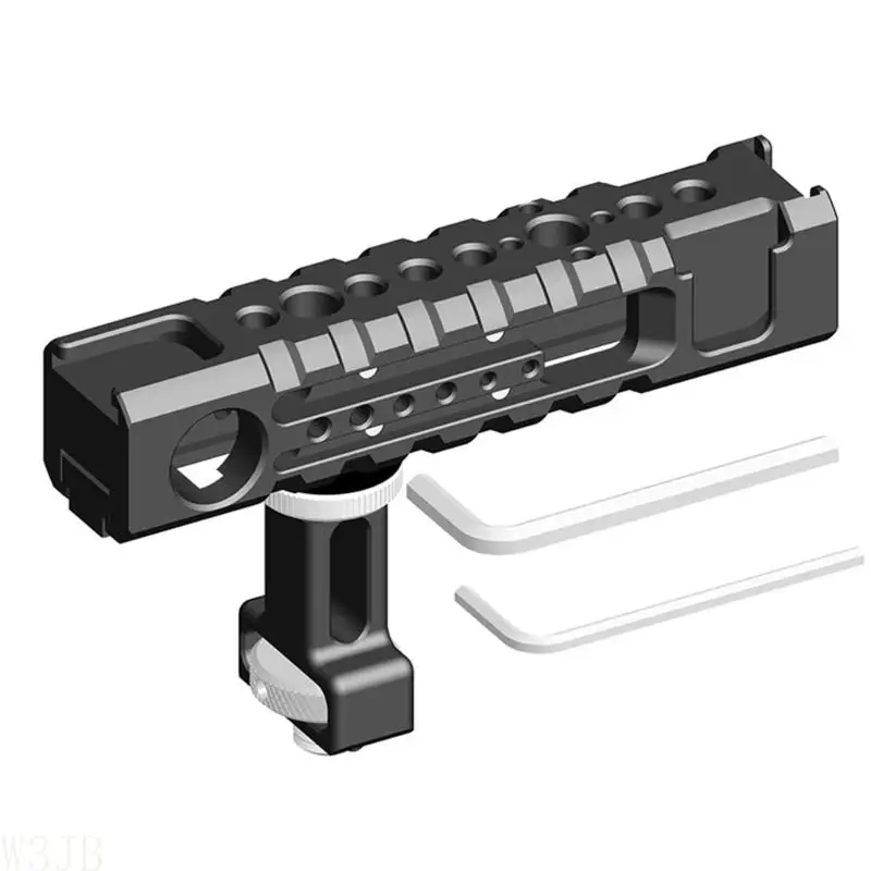 W3JB Kameragriff DSLR-Griff mit 3/8 Zoll 1/4 Zoll Gewindeloch Arca-Loch/obere Gleitschiene zur Gerätebefestigung – Detail 8