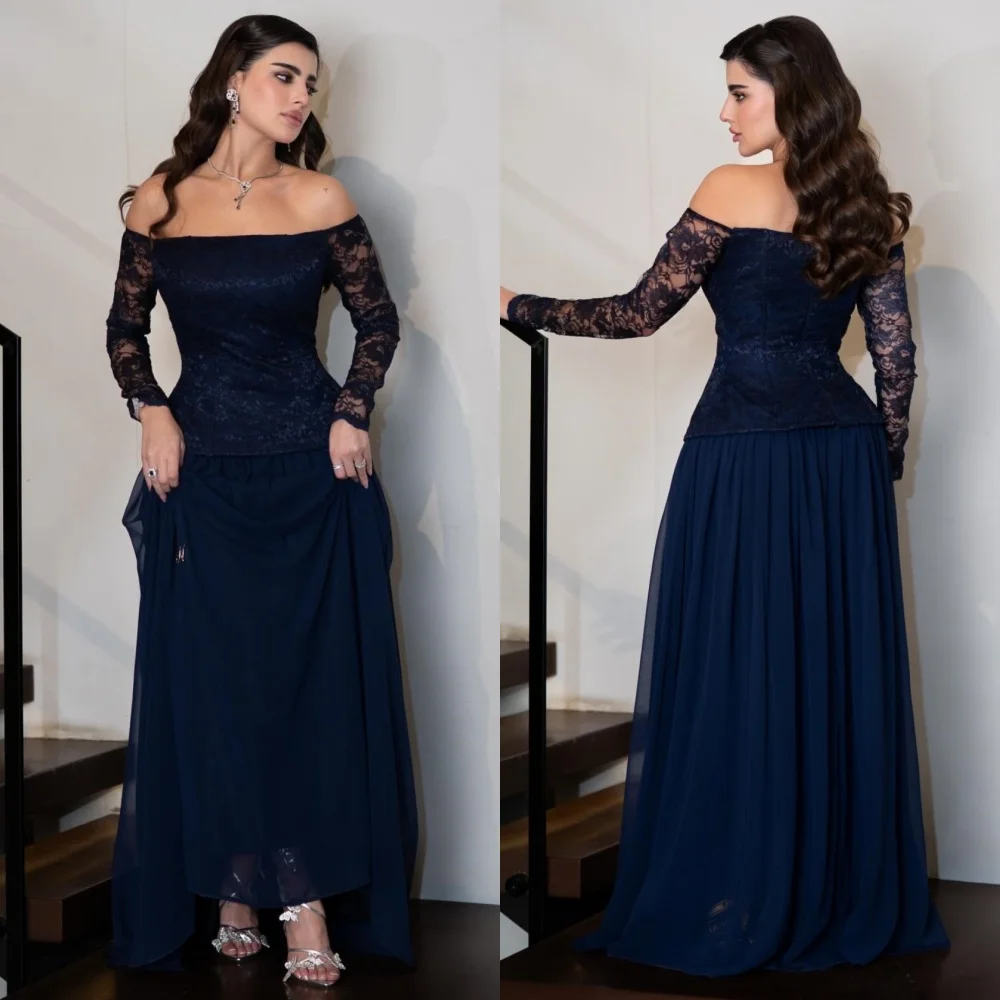 Sukienki szyfonowe unisex z plisami i koronką, o kroju litery A, z odkrytymi ramionami, długie, szyte na miarę, na specjalne okazje, w stylu gwiazd, klasyczne, w chińskim stylu.