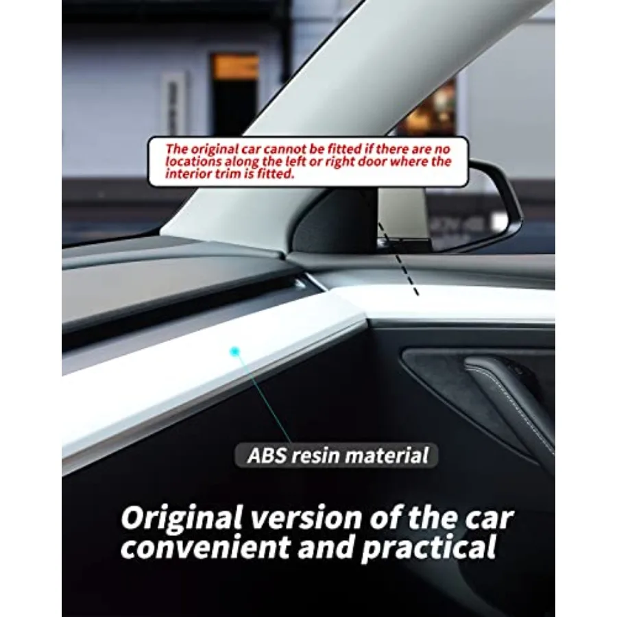 Dashboard Cover Wrap and Front Door Inner Armrest Panel Cover Trim Compatible with Model 3 2021-2023 Model y 2020-2025, NOT for