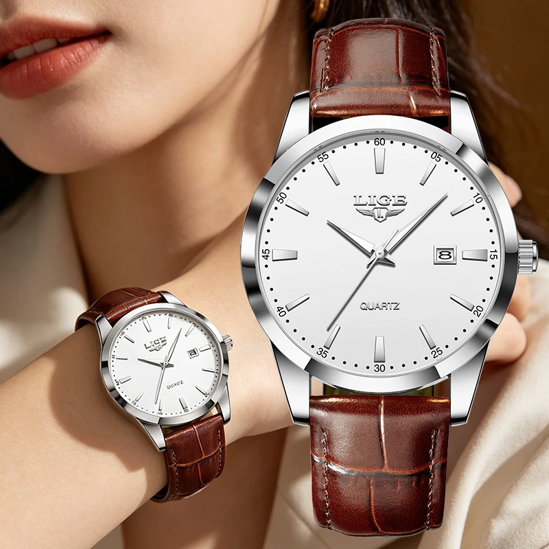 LIGE women watch 2026 Simple Elegant Luminous clock Calendar Women's Wristwatches Quartz Casual Fashion Sports Ladies Watch+BOX