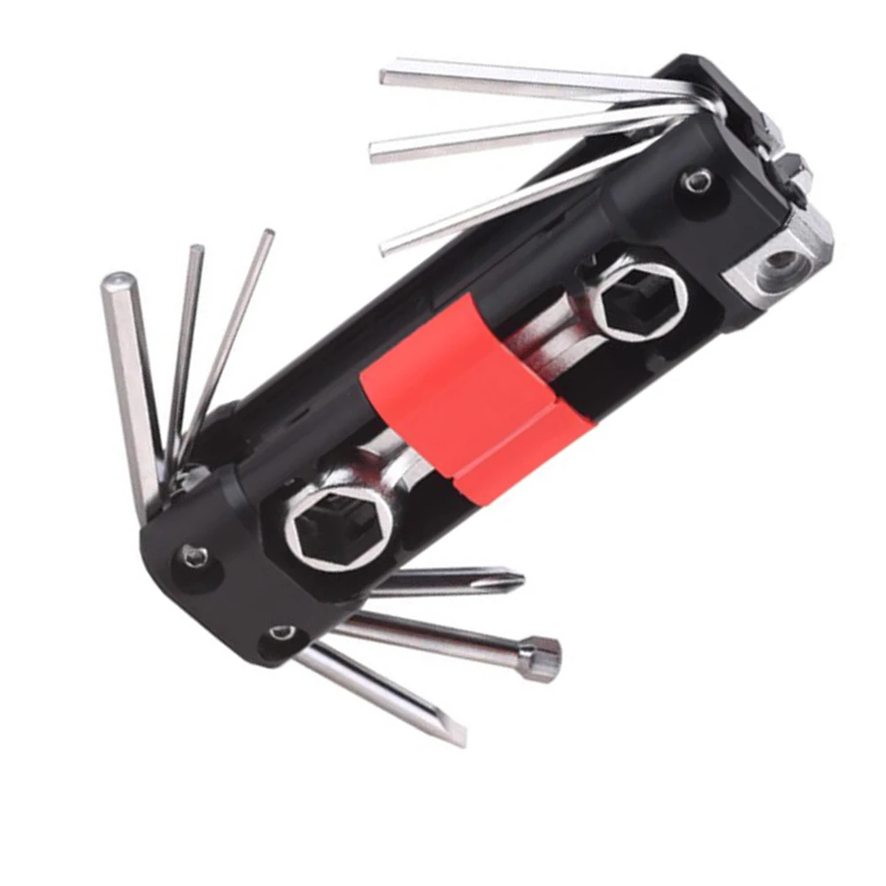 1set Wrench Multifunctional For Bike Repair Wrench Slotted Cross Hex Screwdrivers Bits Cycling Tools Replacement Accessories