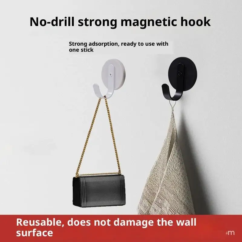 New Magnetic Wall Hooks With No Drill Strong Grip And Scratch Free Design Perfect For Home Kitchen Hanging Towels Bags